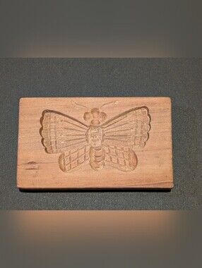 Vintage Traditional Cookie Press - Scandinavian - Butter Mold - Butterfly Carved